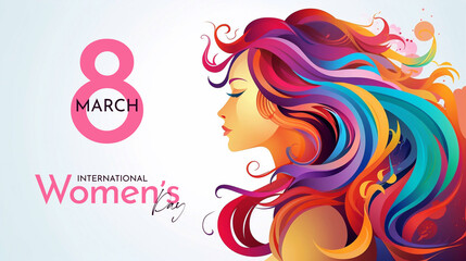 International Women's Day 8 March Poster Design - obrazy, fototapety, plakaty