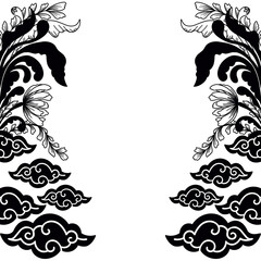 Black and white floral and cloud silhouette backround
Digitar art, made with Procreate.