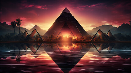 pyramids of giza HD 8K wallpaper Stock Photographic Image  - obrazy, fototapety, plakaty