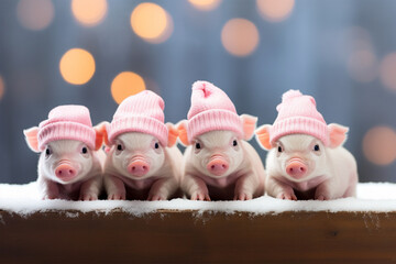 Christmas arrangement of piglets