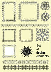 Set of abstract design elements Vector illustration