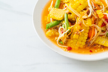 Som Tum - Thai spicy papaya salad with corn