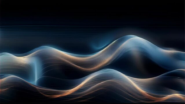 A minimalist abstract animation of duotone fluid undulating and pouring slowly 