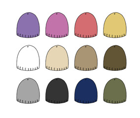 ニット帽のイラストセット