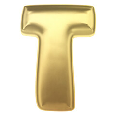 U Font Gold 3D Render