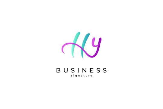 HY letter signature logo vector