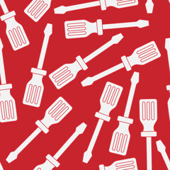 Screwdriver line art seamless pattern. Suitable for backgrounds, wallpapers, fabrics, textiles, wrapping papers, printed materials, and many more.