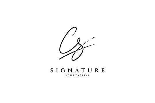CS initial signature logo template.