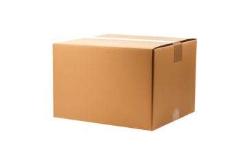 Cardboard box isolated on white background with clipping path