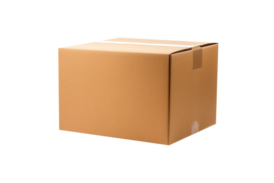 Cardboard box isolated on white background with clipping path