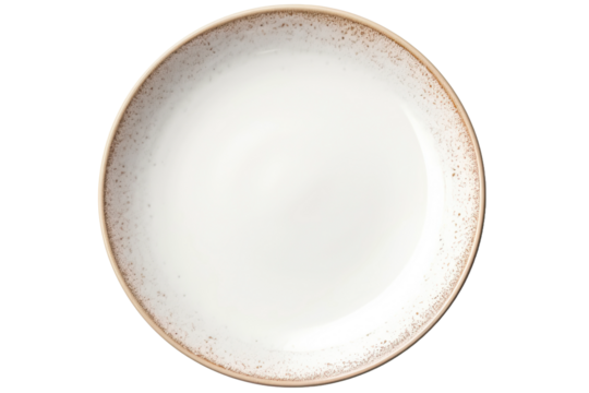Empty ceramic round plate isolated on white with clipping path
