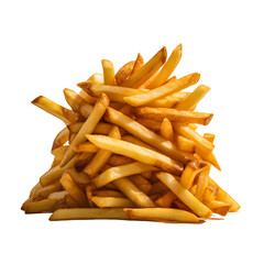 Fries in paper cup with transparent background