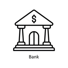 Bank  vector outline Icon Design illustration. Business And Management Symbol on White background EPS 10 File