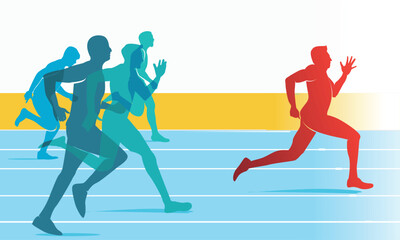 Great elegant vector editable track and field sprint runner poster background design for your marathon championship event