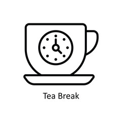 Obraz premium Tea Break vector outline Icon Design illustration. Business And Management Symbol on White background EPS 10 File