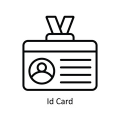 ID Card vector outline Icon Design illustration. Business And Management Symbol on White background EPS 10 File