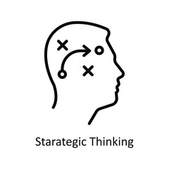 Strategic Thinking vector outline Icon Design illustration. Business And Management Symbol on White background EPS 10 File
