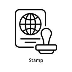 Stamp vector outline Icon Design illustration. Business And Management Symbol on White background EPS 10 File