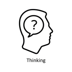 Thinking vector outline Icon Design illustration. Business And Management Symbol on White background EPS 10 File