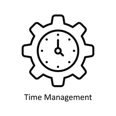 Time management vector outline Icon Design illustration. Business And Management Symbol on White background EPS 10 File