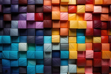 Photo of multicolored cubes creating a vibrant and abstract background