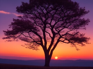 Naklejka premium silhouette at sunset