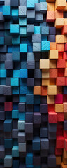 Photo of multicolored cubes creating a vibrant and abstract background