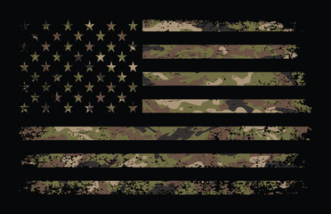USA flag With Camouflage - Powered by Adobe
