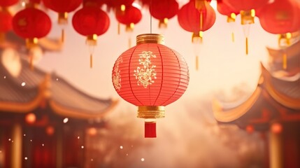 Happy Chinese New Year Celebrate with traditional Chinese lanterns.