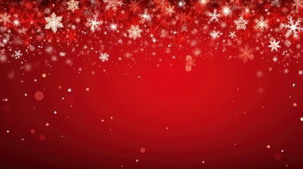 Christmas pine frame for adding Merry Christmas letters. Red background with empty space in the middle.