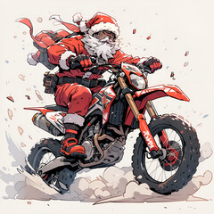 santa claus on motocross