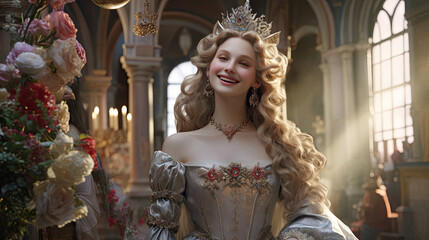 Fototapeta premium Elegant Woman Wearing a Beautiful Tiara