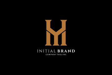 Simple YM Logo combination letter Y and M monogram design for business template