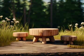 table and chairs in a garden