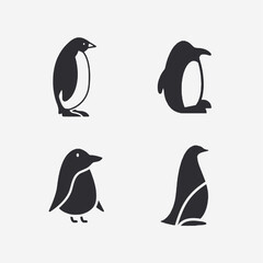 vector set of penguins icon
