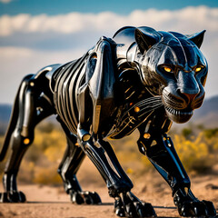 black panther cyborg