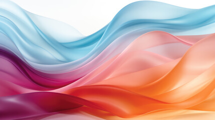 Colorful Abstract Silk Fabric Waves