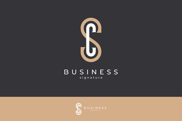 SC Monogram logo minimalist design for business template