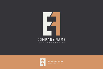 EF Monogram logo design for business template