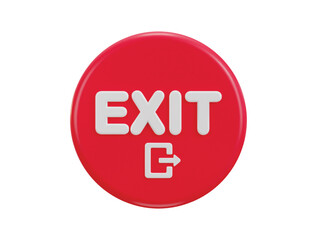 3d exit emergency button icon vector illustration