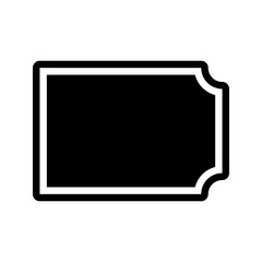coupon ticket vector icon. Black sign isolated on white background