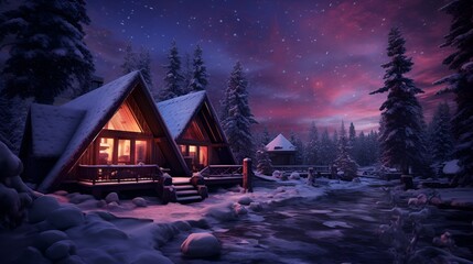 This Christmas background captures the essence of a winter wonderland - obrazy, fototapety, plakaty