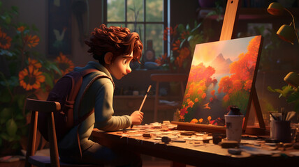 3D Cartoon Character An Artistic Individual