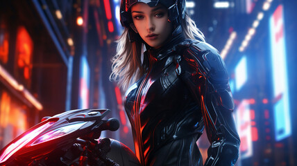 Create a Dynamic 3D Depiction of a Young Woman