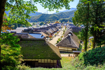 秋の大内宿　福島県南会津郡　Ouchi-juku in autumn. Fukushima Pref, Minamiaizu-gun.