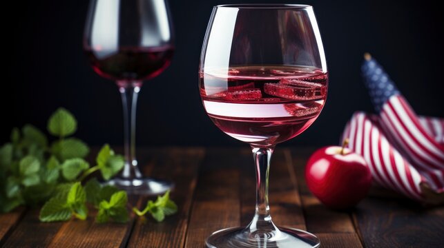 Crystal Wine Glass Red Striped Heartshaped , Wallpaper Pictures, Background Hd