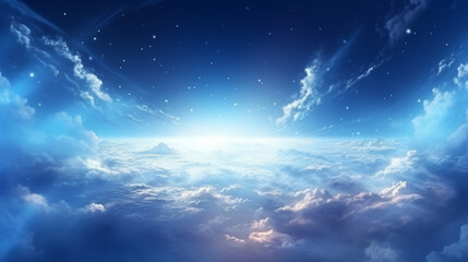 Aerial view of the sky with clouds. Sky background