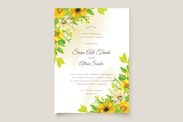 invitation card with sunflower design