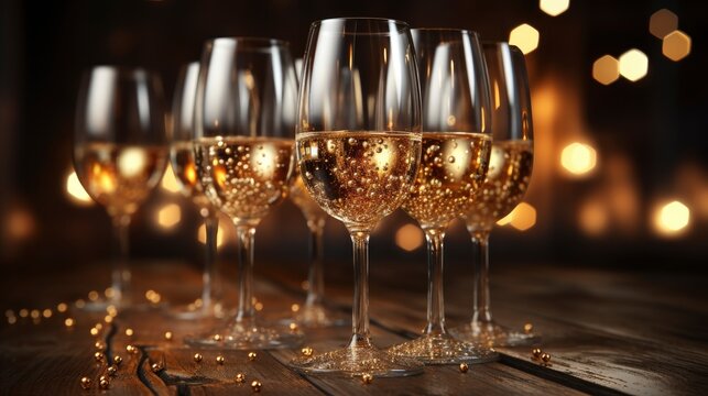 People Clinking Glasses Champagne Indoors Closeup  , Wallpaper Pictures, Background Hd