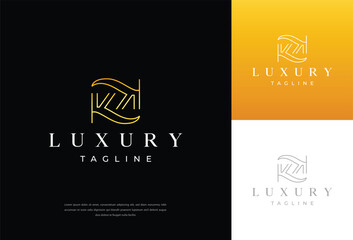 letter k luxury logo design concept template Logo Design with letter K - obrazy, fototapety, plakaty